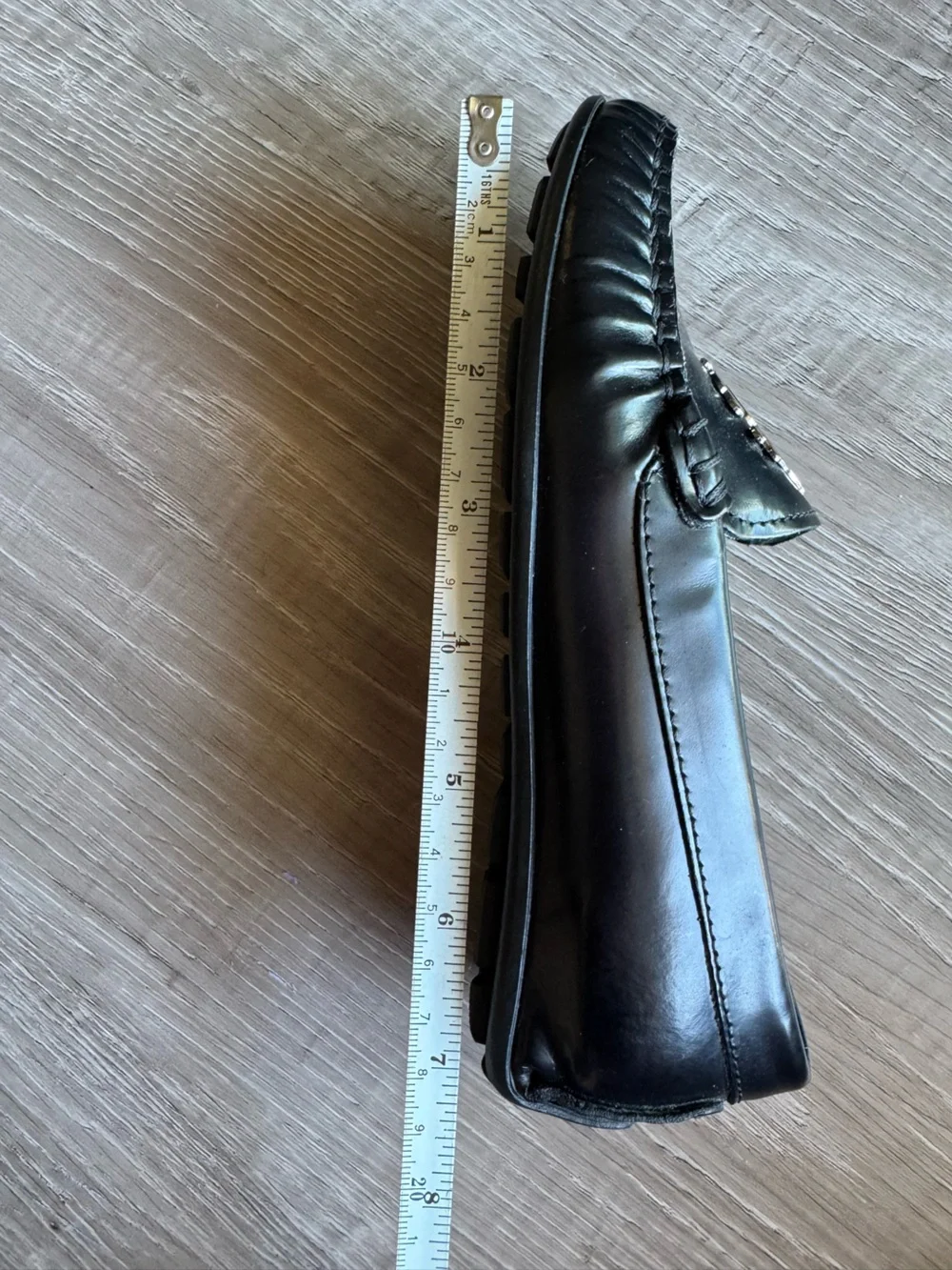 Black Kids Slip-On Loafers with Silver Accent